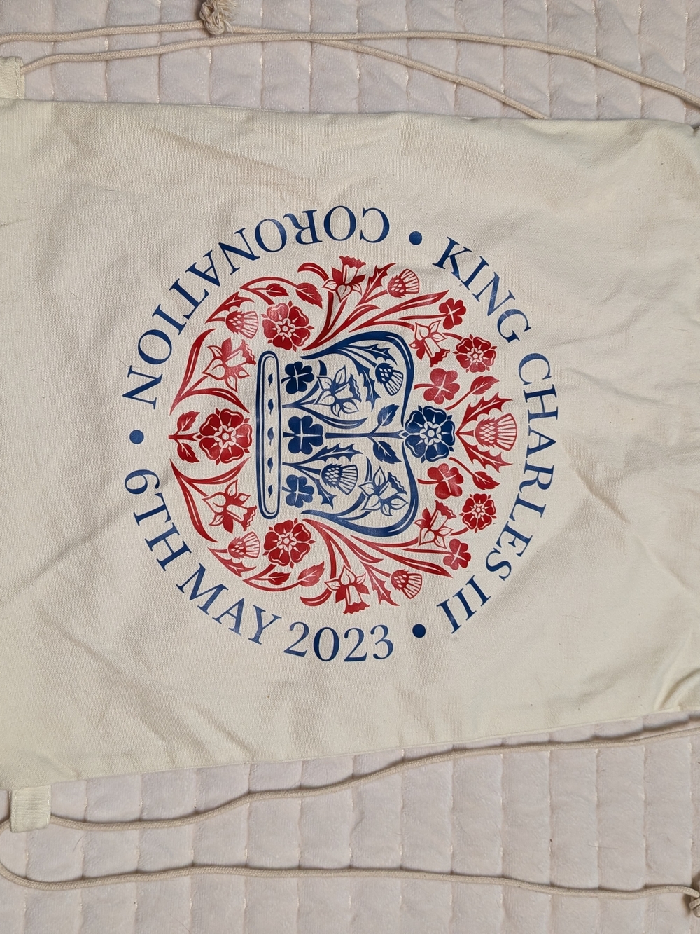 King Charles Coronation Memorabilia Drawstring Backpack Satchel Royals England